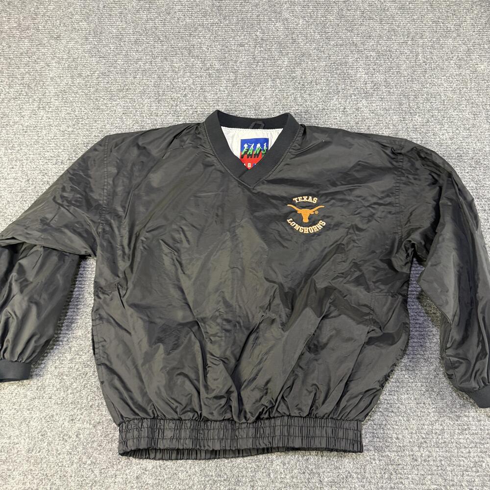 Vintage Texas Longhorns Jacket Mens Medium Black NCAA Football 90s Pullover